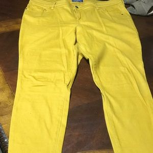 Old Navy Rockstar yellow skinny jeans size 14